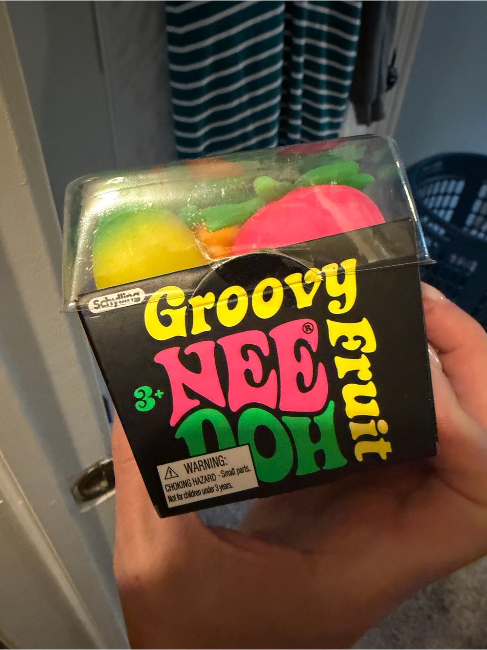 Schylling Groovy NeeDoh Fruit Stress Toy - Orange & Pink - Picture 2 of 7